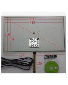 15.6 Inch 4 Wire Resistive 364mm X 216mm 16.9 Widescreen Touch Screen With USB Drive Card Kit