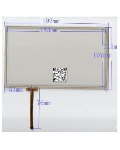 8 inch 4 Wire 192mm x 115mm Resistance Touch Screen Bottom Left