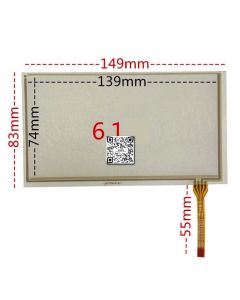 6.1 Inch 4 Wire Resistive Touch 149mm X 83mm