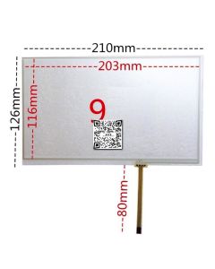 9 Inch 4 Wire Resistive Touch Screen For Car Navigation Bottom Centre Left
